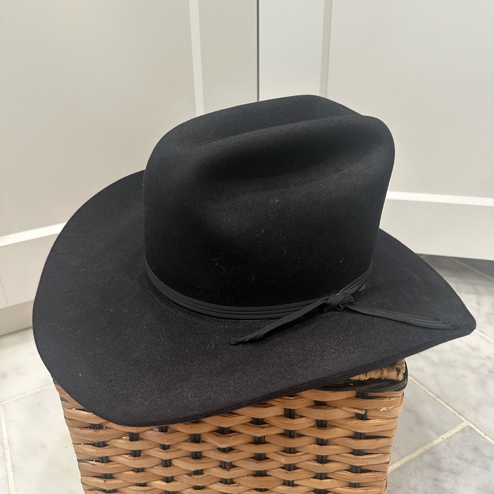 Charlie 1 Horse Western Profile Black 7X Fur Felt Cowboy Hat Size 7